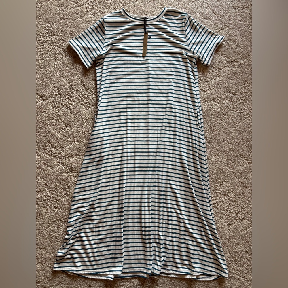 Coco + Carmen Blue and White Striped Maxi Dress